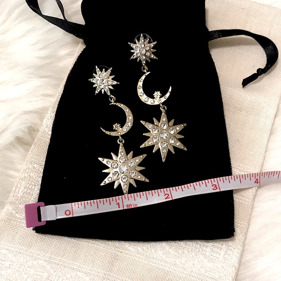 🌙Boho Glam Moon Goddess Golden Sparkle Earrings✨ - Picture 3 of 12